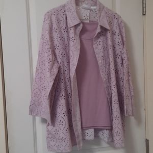 Button down blouse with matching tank top